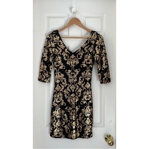 Dynamite Damask All Over Sequins Dress
